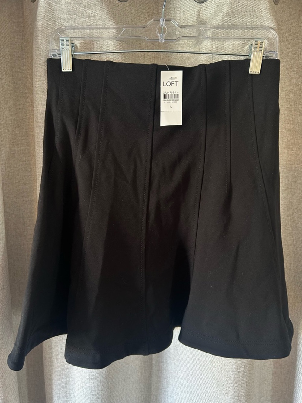 LOFT Black Flared Skirt with Elastic Waistband